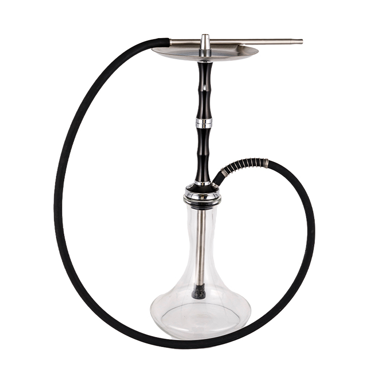 Kaca Jelas Aluminium Keluli Tahan Karat Lubang Tunggal Yahei Hookah 56cm