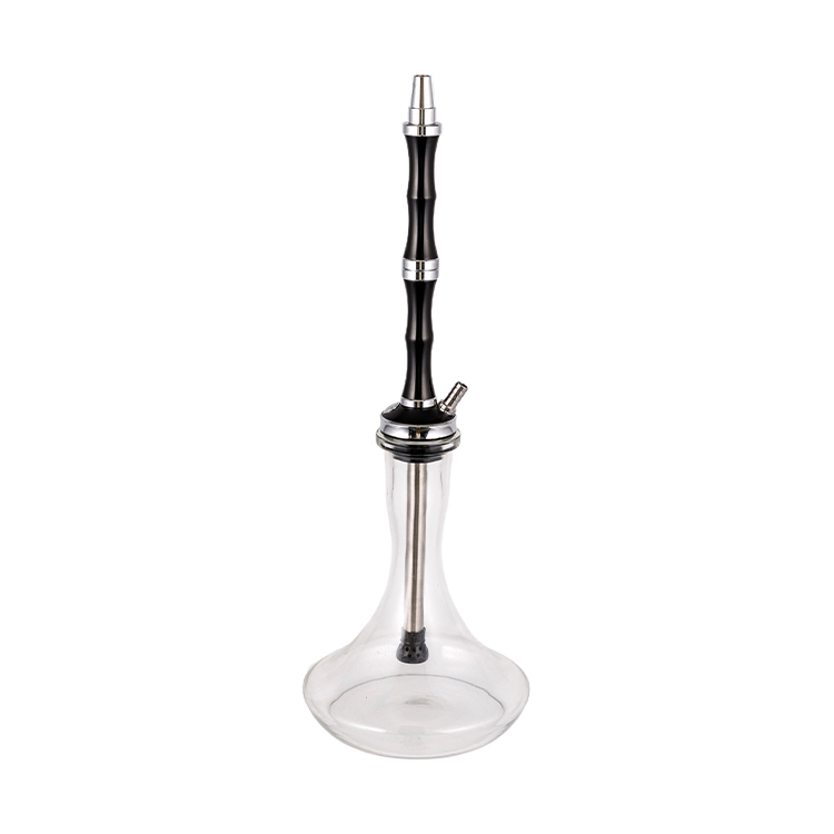 Kaca Jelas Aluminium Keluli Tahan Karat Lubang Tunggal Yahei Hookah 56cm